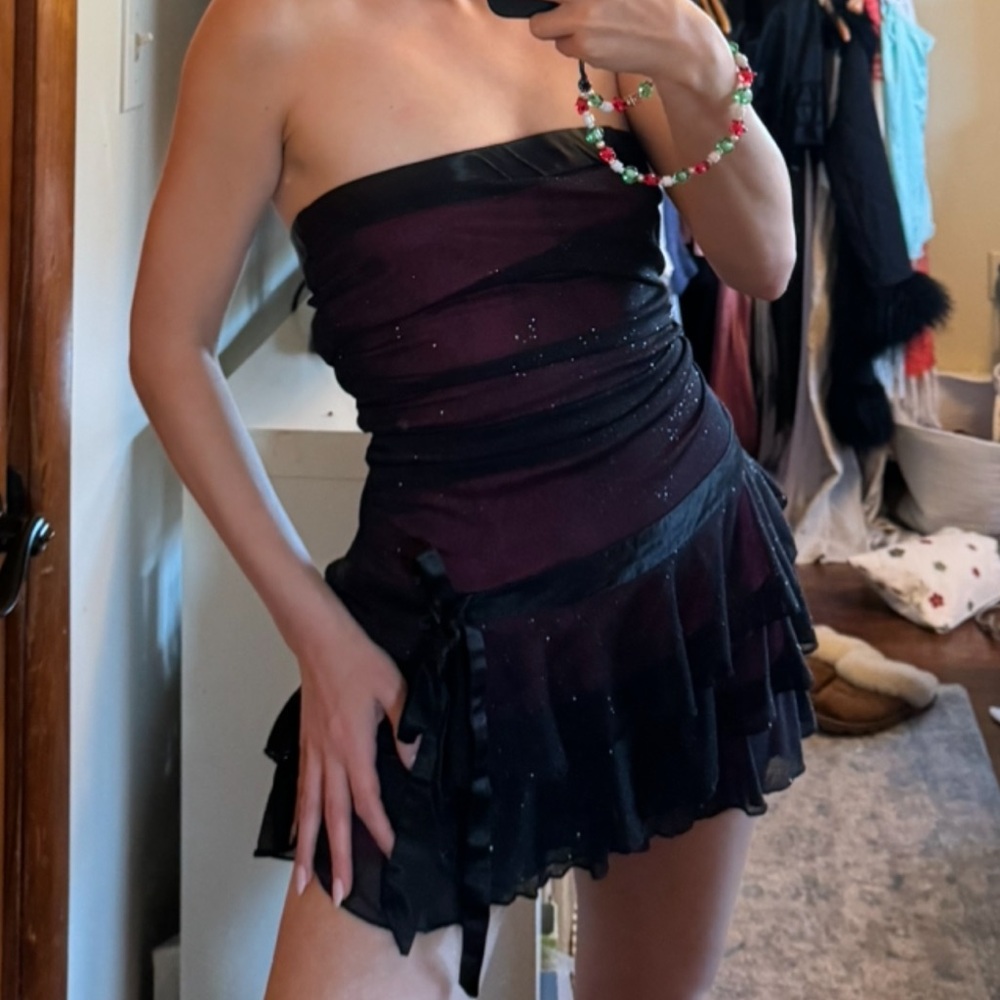 Y2K strapless mini dress